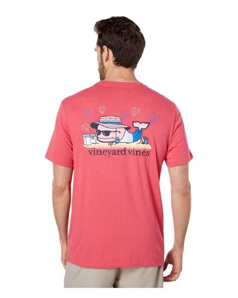 Vineyard Vines Cotton Short Sleeve Americana Beach Whale Pocket T Shirt