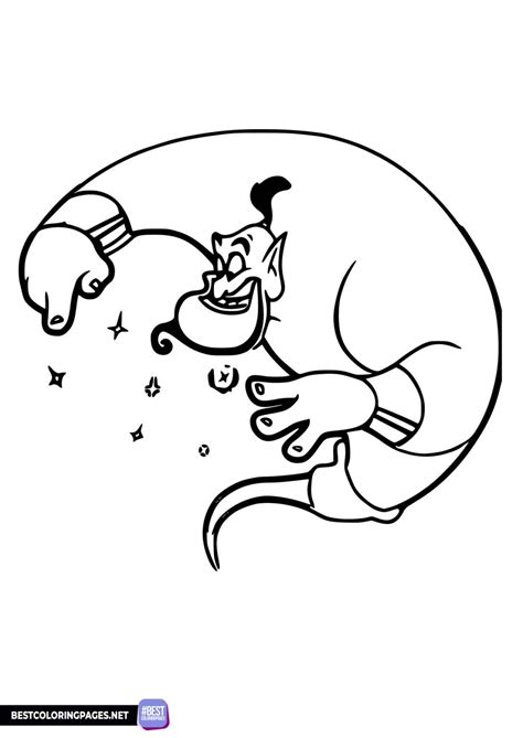 Genie Aladdin Coloring Page Free Printable Coloring Pages