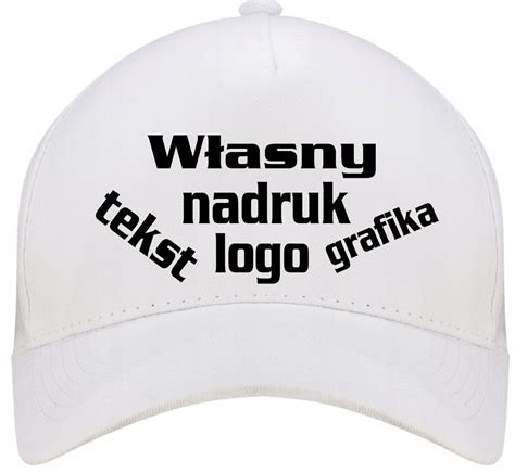 CZAPKA Z DASZKIEM Z WŁASNYM NADRUKIEM LOGO NAPIS GRAFIKA kolor do