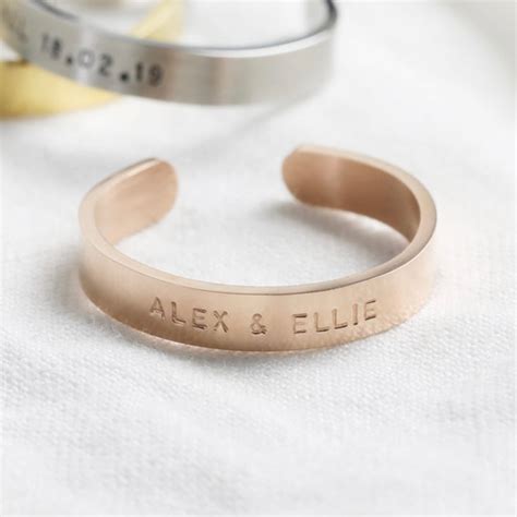 Personalised Adjustable Stainless Steel Bar Ring Lisa Angel