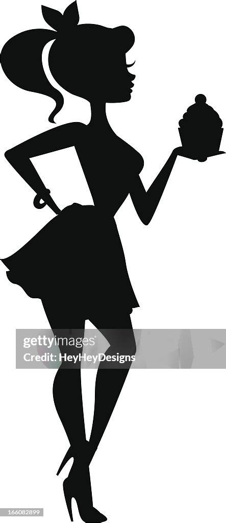 Girl Holding Cupcake Silhouette High Res Vector Graphic Getty Images