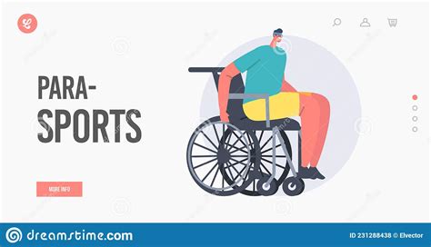 Para Sport Landing Page Template Disabled Athlete Character Sportsman