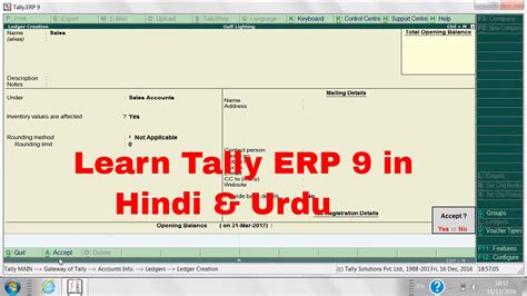 Learn Tally Erp 9 In Hindi Step By Step Pasaseattle