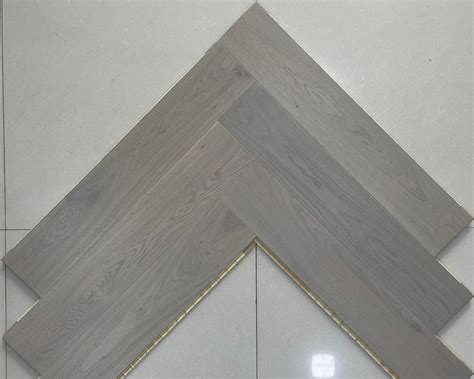 Floorwalk Grey Engineered Wood Flooring Herringbone Oak Slate