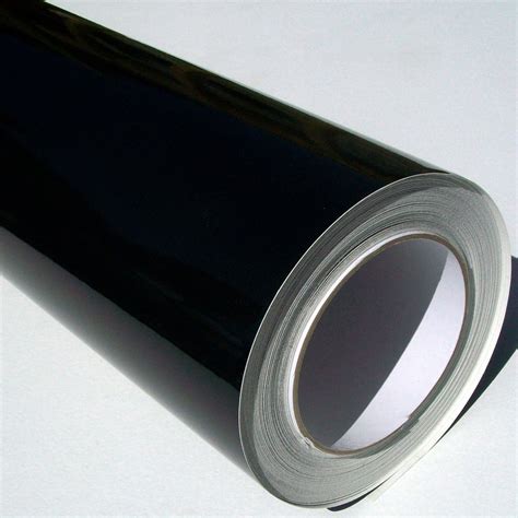 Rollo De Vinilo Adhesivo En Color Negro Con Acabado Brillante M X