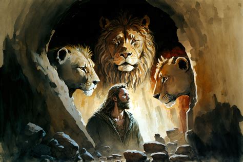 Daniel In The Lions Den Canvas Metal Acrylic Or Giclee Quality