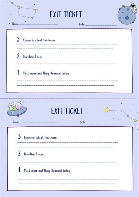 Free Printable Exit Ticket Templates You Can Customize Off