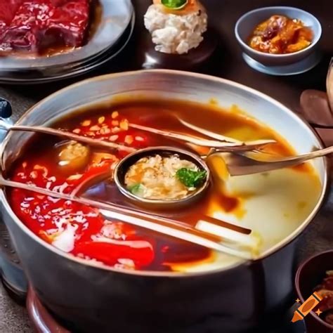 Delicious Sichuan Style Spicy Hotpot With Bubbling Melted Cheese On Craiyon