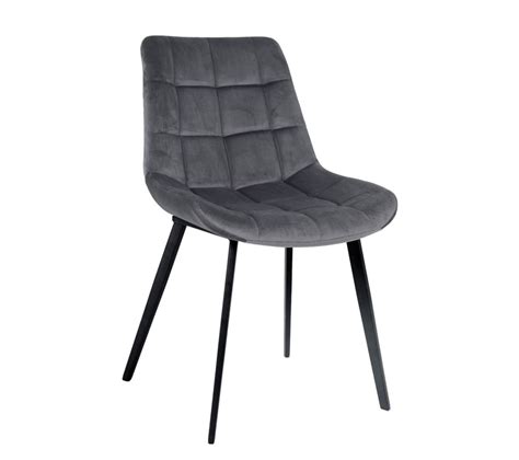 Lot Chaises Tissu Gris Anthracite Velours Glossy Chaise But