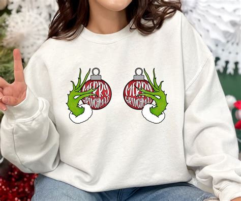 Merry Grinchmas Sweatshirt And Hoodie Christmas Sweatshirt Etsy