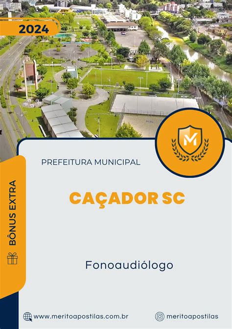 Apostila Fonoaudiólogo Prefeitura Caçador SC 2024 Mérito Apostilas