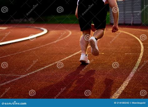 Athlete is Sprinting Over the Running Track Stock Photo - Image of ...