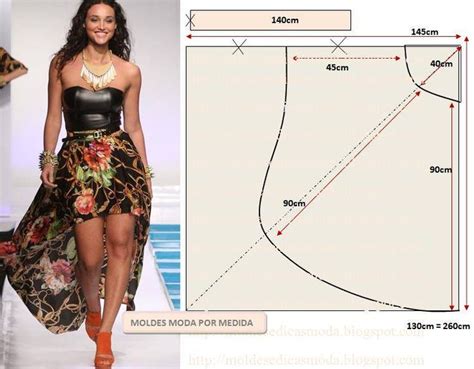 Saia GodÉ AssimÉtrica Moldes Moda Por Medida Padrões De Moda