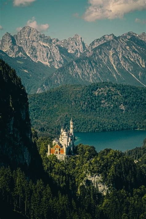 Tegelbergbahn With View On Neuschwanstein Castle Germany