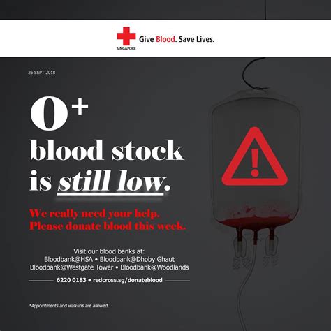 Singapore Red Cross And Health Sciences Authority Call For O Blood