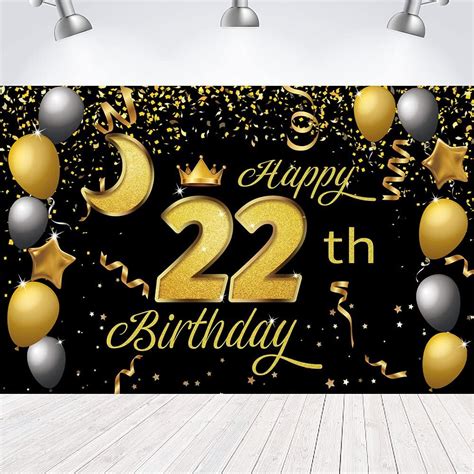 Sweet Happy 22th Birthday Backdrop Banner Poster 22 Birthday Party