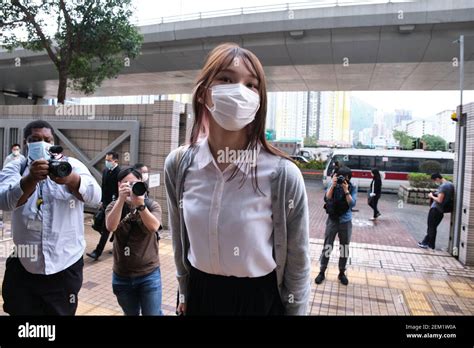 Pro Democracy Activist Agnes Chow Wearing A Face Mask Arrives At The