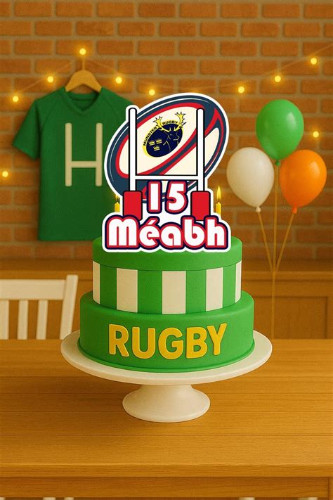 rugby cake topper digital  custom design rugby union