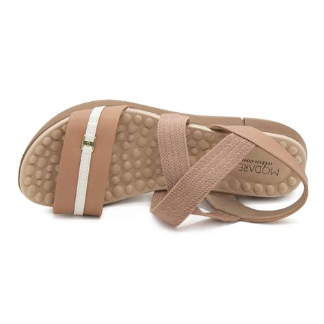 Sandália Rasteira Modare Ultraconforto Nude Bege