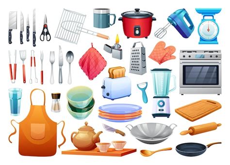 Ensemble D Ustensiles De Cuisine Outils De Cuisine Illustration