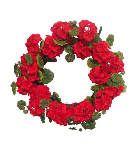 Fresh Picked Spring Geranium Wreath Red Joann