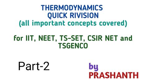 Thermodynamics Part Quick Revision Class Thermodynamics Tsgenco