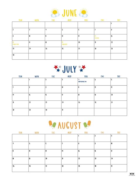 Summer Calendar Editable Lily Salma