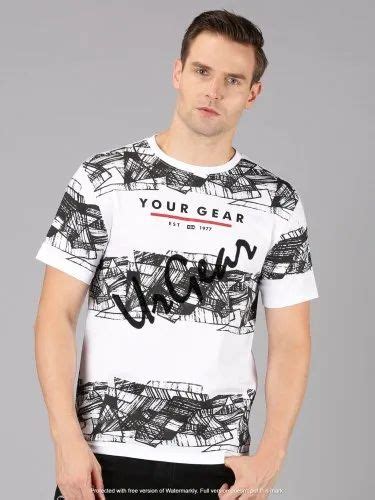 White Mens Round Neck Printed T Shirt Size S M L Xl Xxl At Rs 299