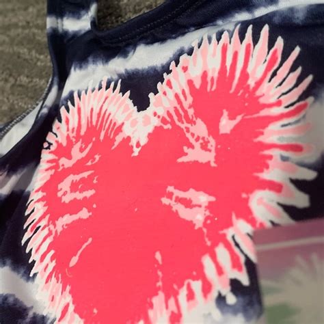 Swim Newnavy White Tiedye Stripe Heart Bikini Girls T Swimsuit