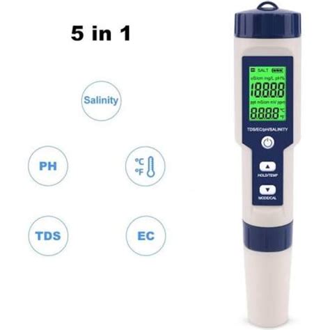 Ph Tds Ec Salinity Temperature Meter Chemical Plus