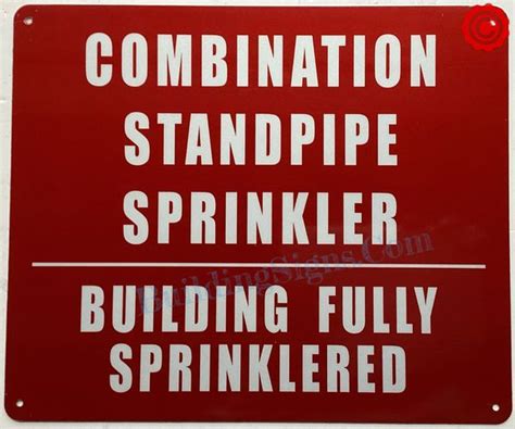 Combination Standpipe Sprinkler Sign Hpd Signs The Official Store