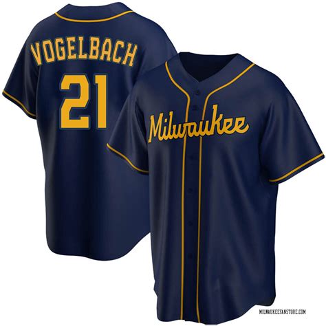 Daniel Vogelbach Youth Milwaukee Brewers Alternate Jersey - Navy Replica