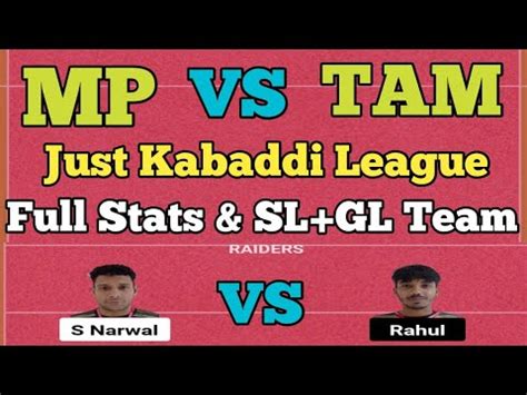 MP VS TAM Dream11 Prediction TAM VS MP Dream11 Prediction Just Kabaddi