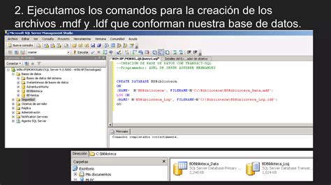 Creación De Base De Datos En Sql Server Pptx