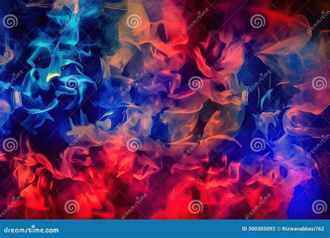 Color Smoke Abstract Background Cold Hot Ice Fire Flame Defocused Blue