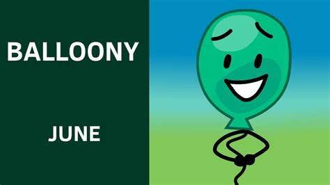 Bfb Character Of The Month Balloony Youtube