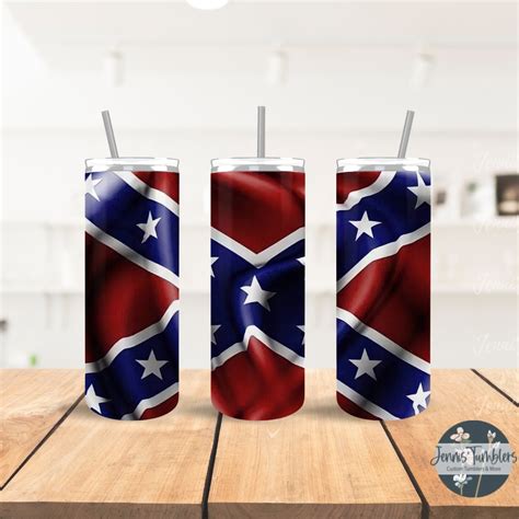 Fabric Confederate Flag 20oz Tumbler Jennis Tumblers