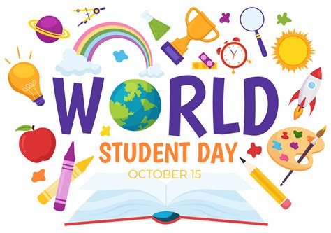 World Students Day Vector Illustration On October 15 With Student Book