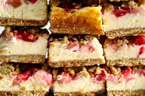 Strawberry Rhubarb Crumble Cheesecake Bars Tentimestea Eggplant Flickr