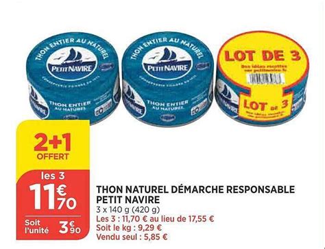 Promo Thon naturel démarche responsable petite navire chez Maximarché