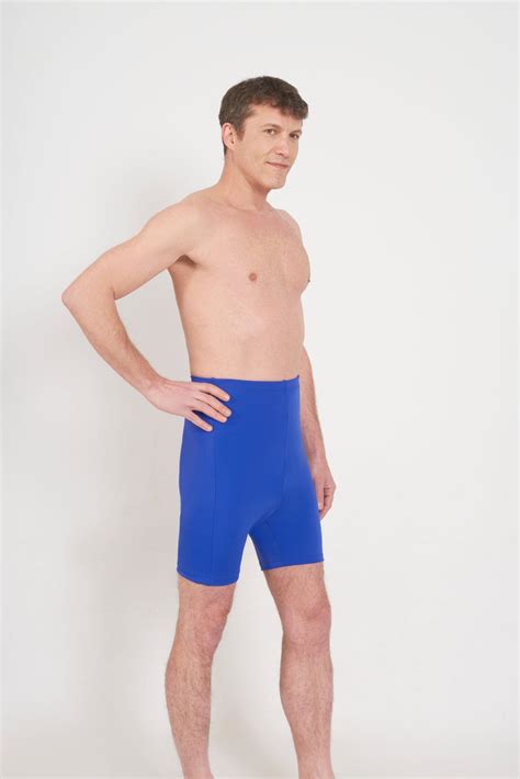 Mens High Waist Ostomy Swimsuit Blue Etsy