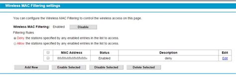 How To Configure Wireless MAC Address Filter On Modem Router Self