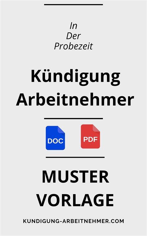 Kündigung In Der Probezeit Arbeitnehmer Muster