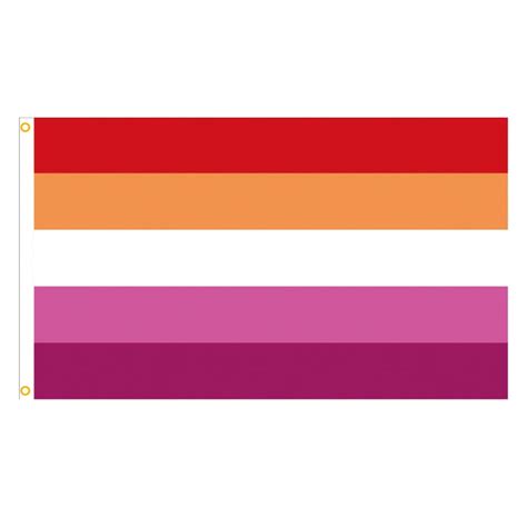 Lesbian Pride Flag 3x5 Ft Sunset Les Rainbow Banner Stripes Flag