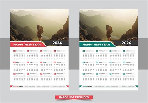 Premium Vector Print Ready One Page Wall Calendar Template Design For