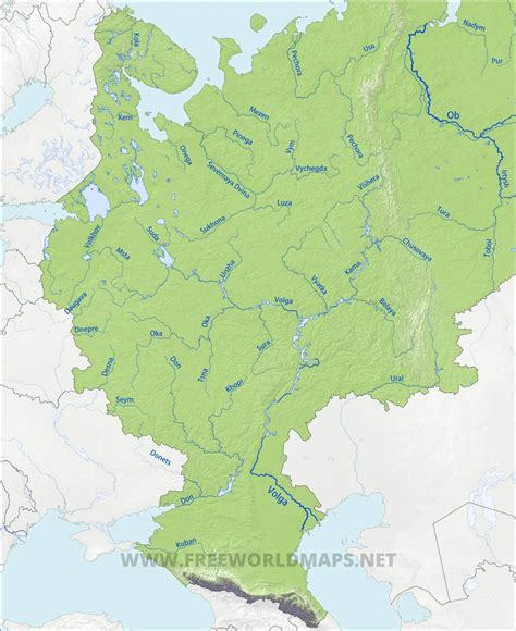 Russia Map With Cities And Rivers