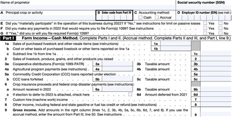 IRS Schedule F Instructions - Reporting Farming Profit or Loss