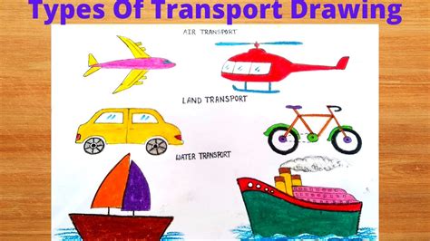 Air Land Water Transport Drawing Ll Transport Drawing Easy Ll From