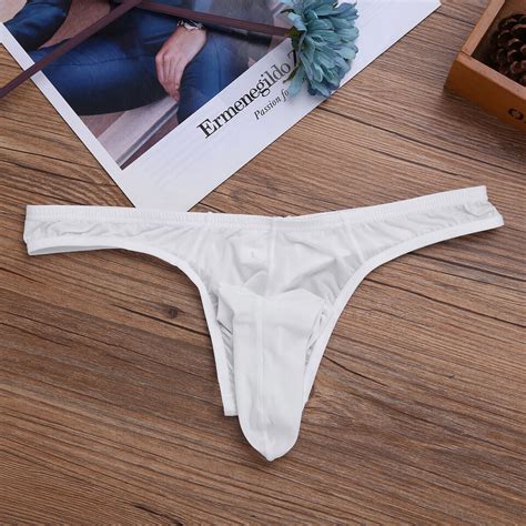 Mens Silky Long Sheath Thong Elephant Nose Pouch T Back Bikini Briefs Underwear Ebay