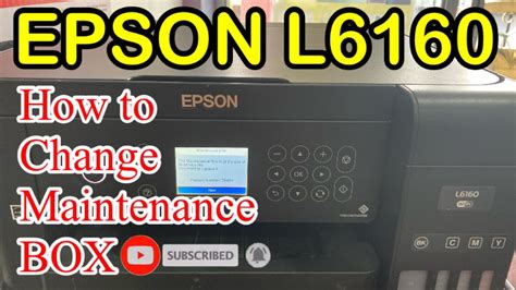 Epson L How To Change Maintenance Box Youtube